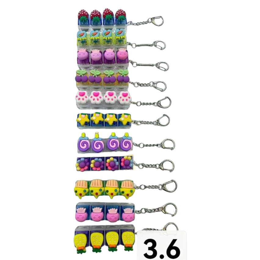 A variety of colorful cartoon-shaped keychains, cute and creative key pendants, cartoon accessories, gifts and decorative items Item Picture