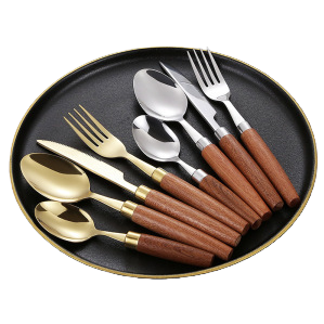 Stainless steel tableware set, household tableware knife, fork and spoon combination, restaurant table supplies, simple and durable tableware set details Picture