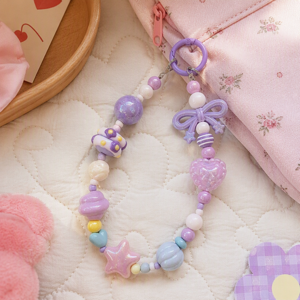 Fashionable purple beaded pendant, bracelet, necklace accessory, simple and retro trendy gift for women details Picture