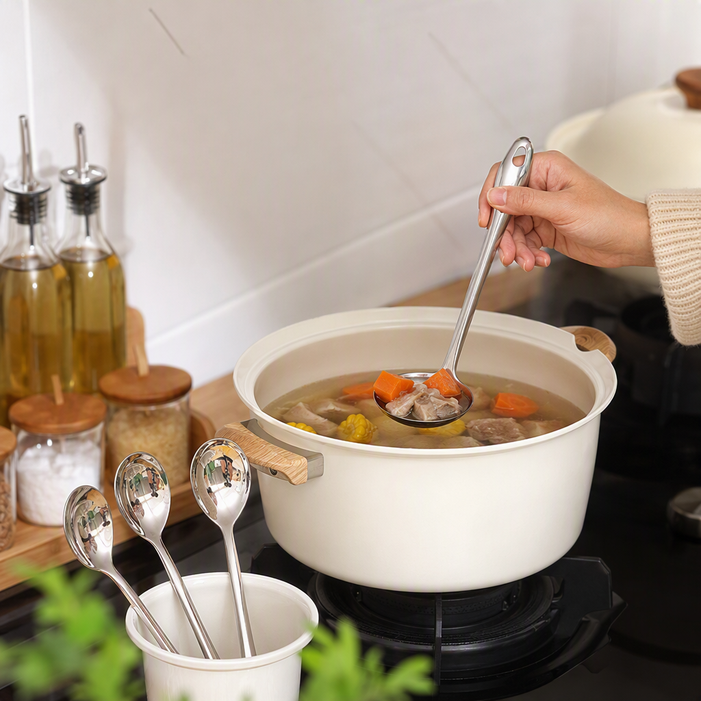 Multi-functional stainless steel spoons and spoons, household tableware, kitchen soup and seasoning spoons, restaurant table supplies Specification image