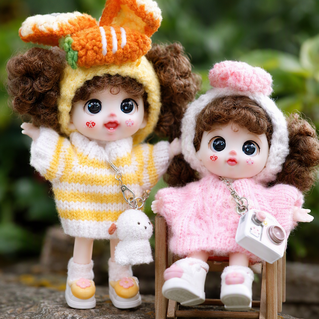 Cute plush fabric figurines, children's dolls, cartoon animal pendants, handcrafted fabric gift decorations