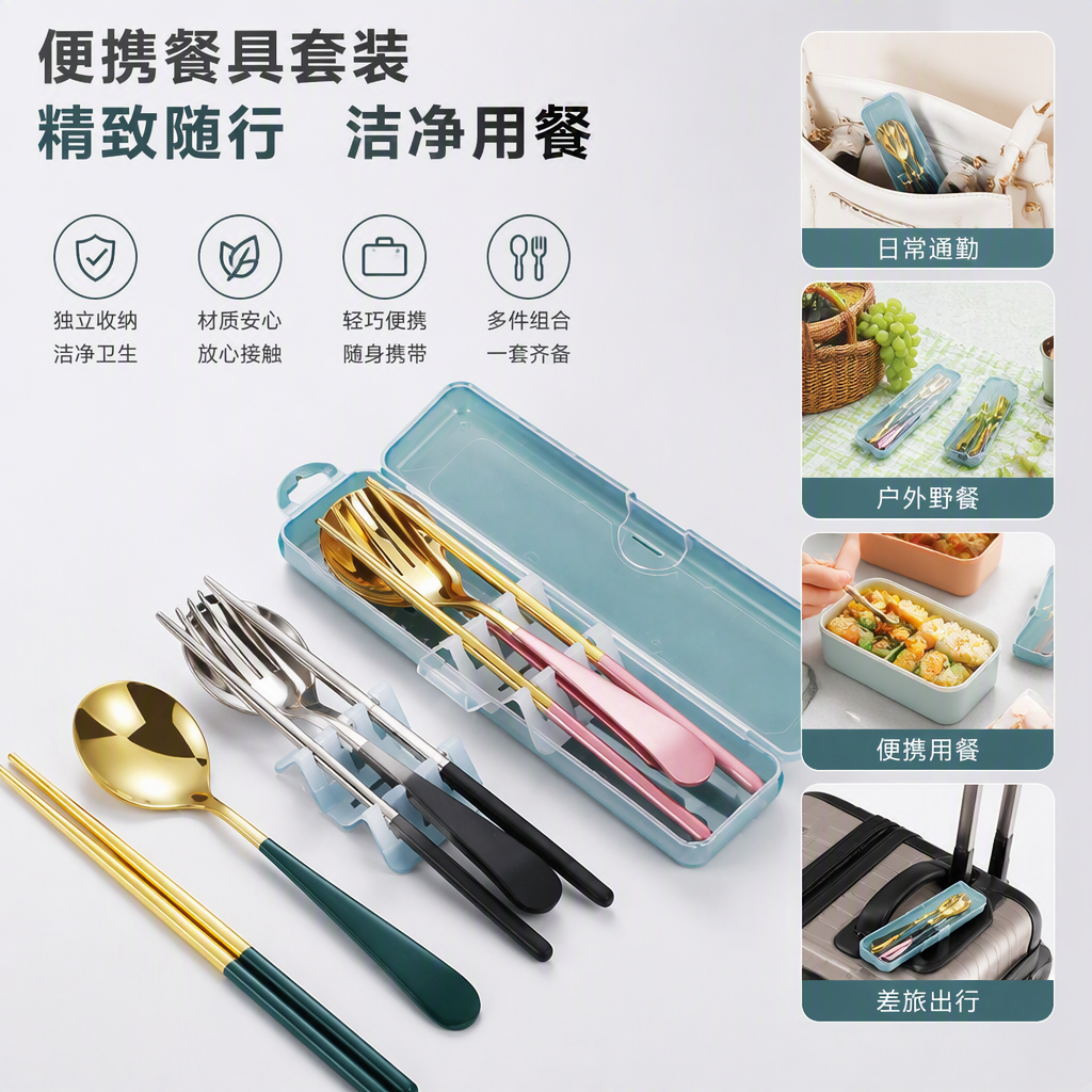 Multi-functional tableware set, knife, fork and spoon combination, portable for home, restaurant and kitchen utensils, essential for dining tables Specification image