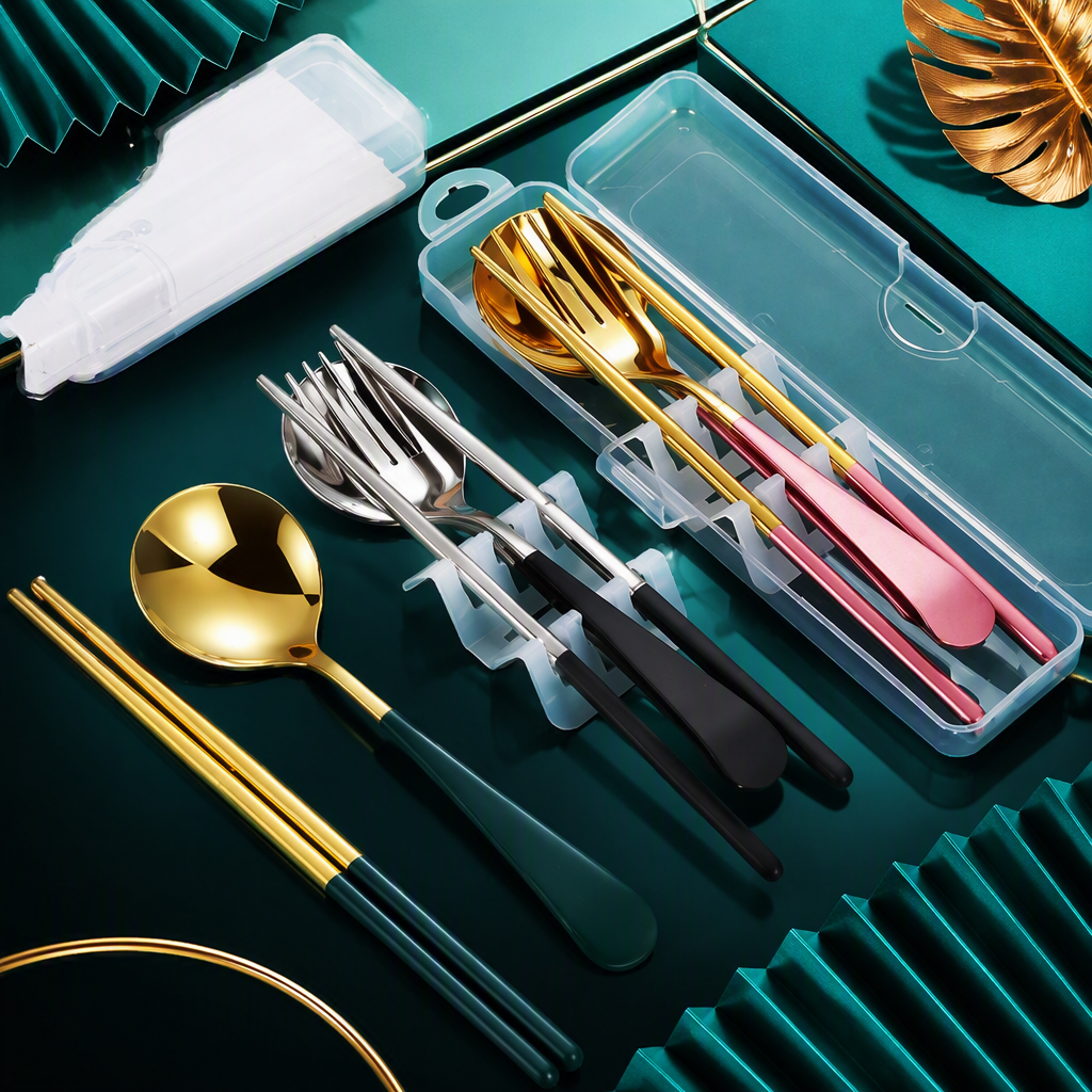 Multi-functional tableware set, knife, fork and spoon combination, portable for home, restaurant and kitchen utensils, essential for dining tables details Picture