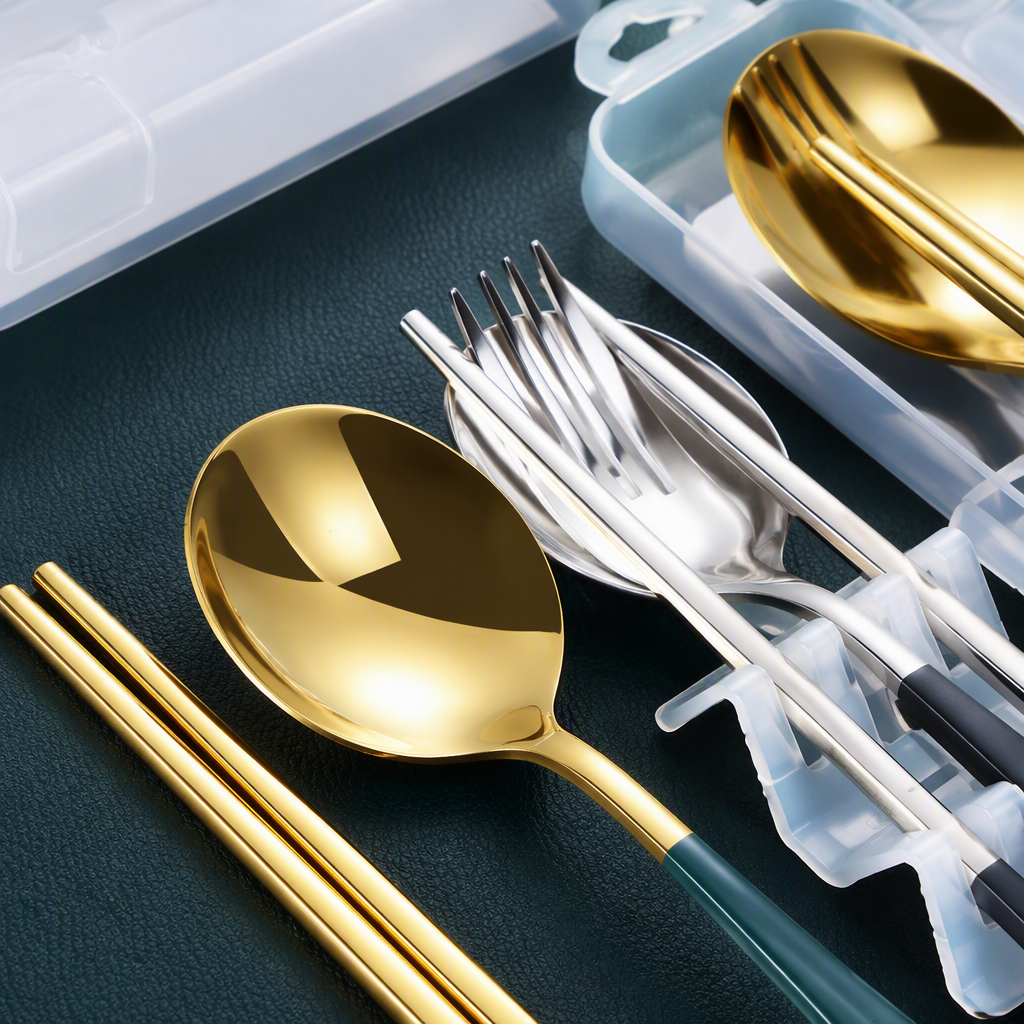 Multi-functional tableware set, knife, fork and spoon combination, portable for home, restaurant and kitchen utensils, essential for dining tables Item Picture