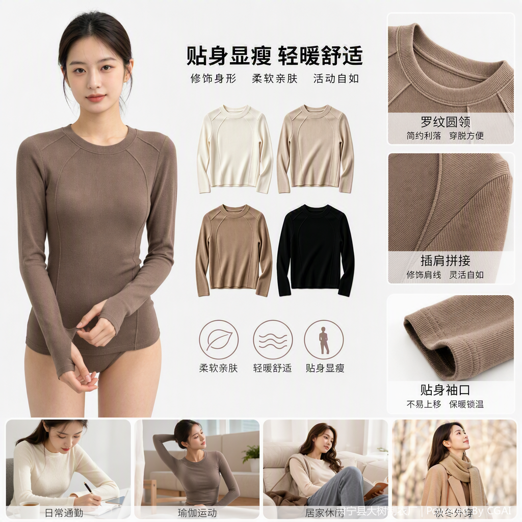 (Domestic stock) Four-color slimming fishbone line elastic base layer shirt, versatile, slimming and slim, spring and autumn women's fashion new product fleece sweater, women's knitted long-sleeved cashmere sweater, women's fleece sweater, fashionable fleece sweater, casual