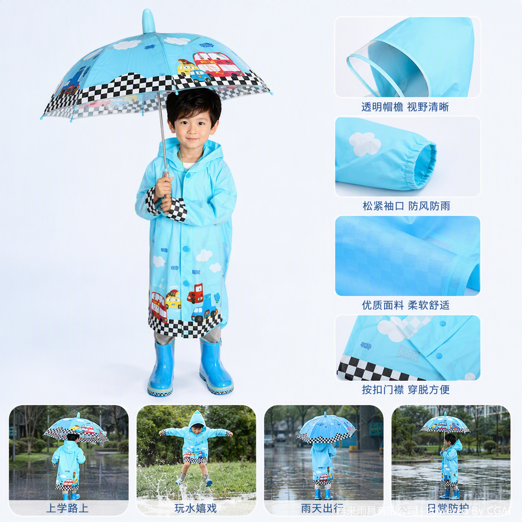 多彩儿童伞具防雨遮阳挡风便携幼儿晴雨伞安全耐用学生伞