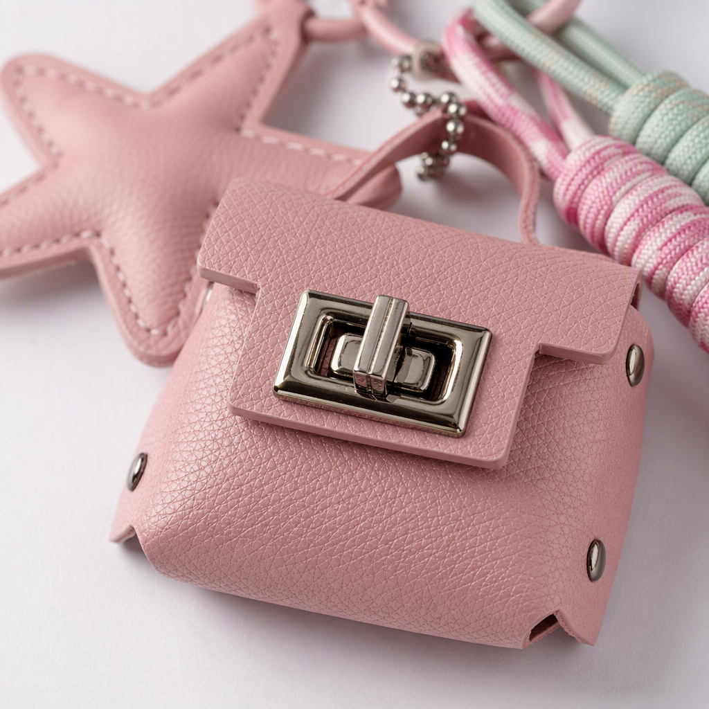 Pink and beige small bags, keychains, star pendants, colorful shoelaces, fashionable, creative and trendy accessories as gifts Application Scenario