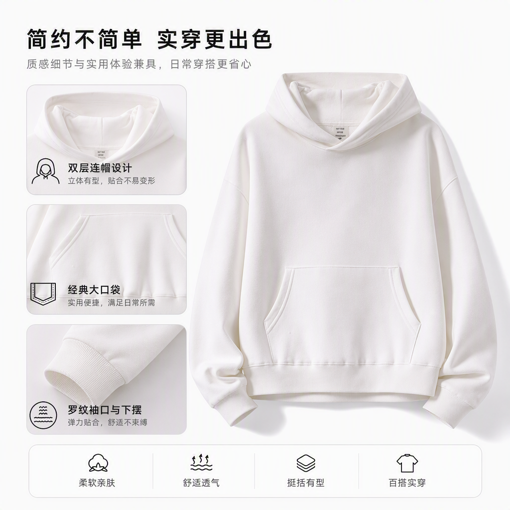 Imported fashionable casual sweatshirts for both men and women, loose and versatile, new autumn and winter trendy and comfortable sportswear Specification image