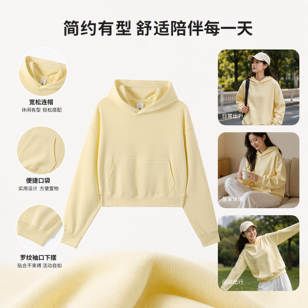 Comfortable and casual sportswear hoodie for men and women, loose and versatile for spring and autumn, sportswear and casual wear, sports jacket Application Scenario