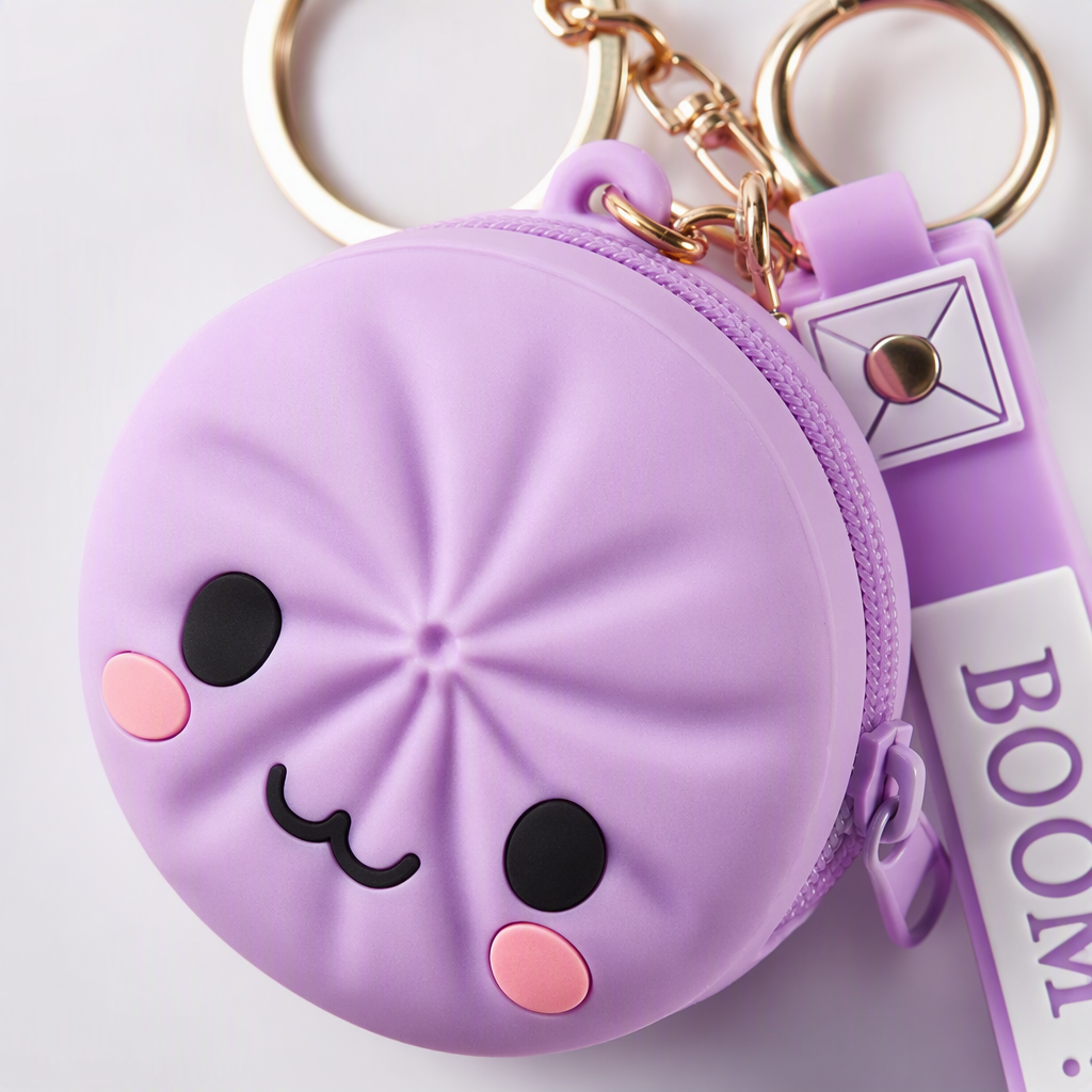 Colorful cartoon steamed bun-shaped key chain, creative and cute keychain pendant, gift and accessory, trendy and versatile Application Scenario