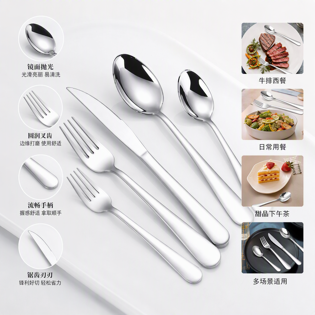 Multi-functional tableware set, knife, fork and spoon combination, portable home, practical kitchen supplies for restaurants and hotels Specification image