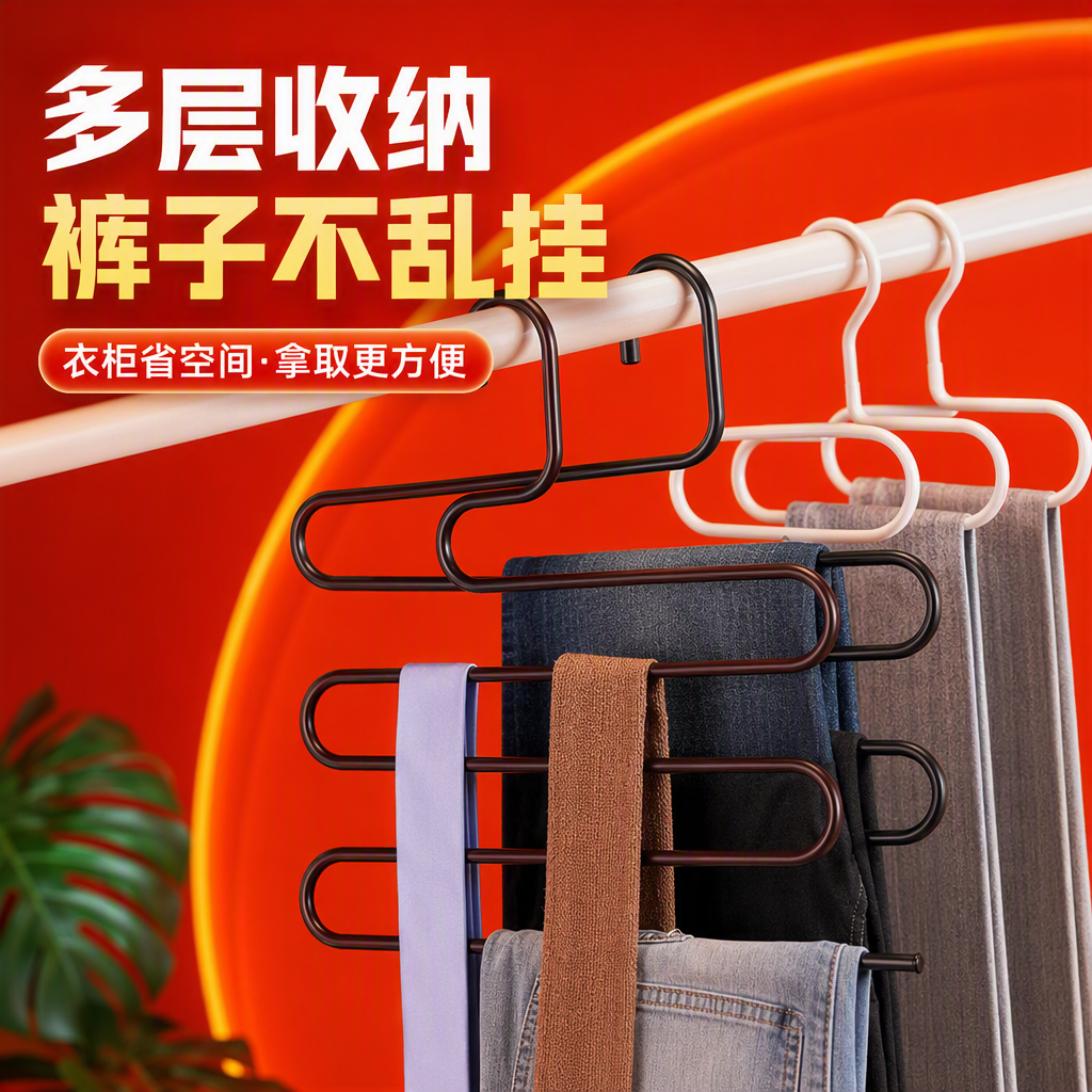 多功能裤架衣物晾晒架家用衣架晒裤子挂架简约实用耐用收纳用品