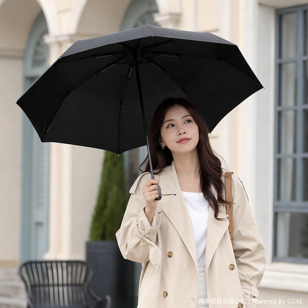 多功能防风遮阳防雨伞轻便耐用晴雨两用时尚折叠伞男女通用白底实物图