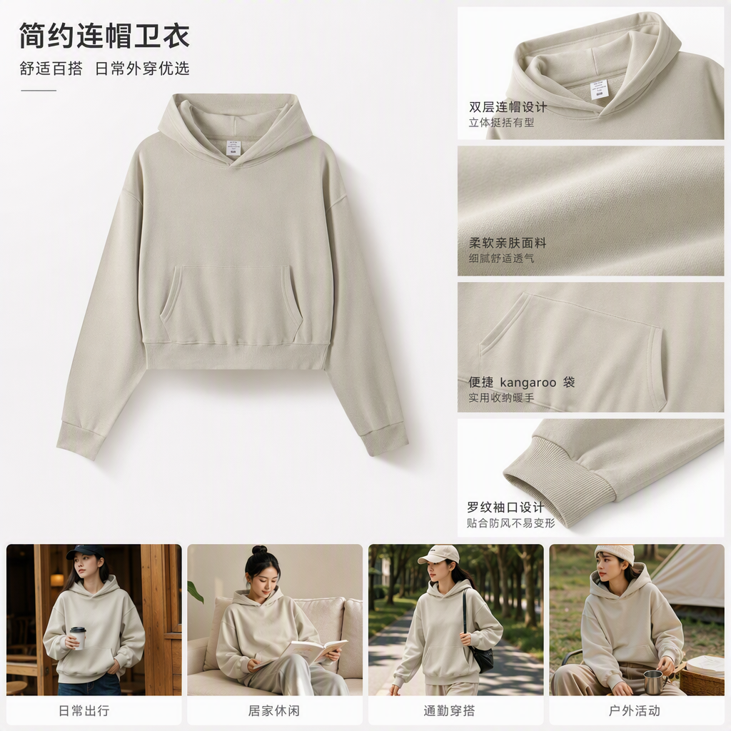 进口时尚休闲卫衣男女宽松百搭舒适潮流秋冬新品