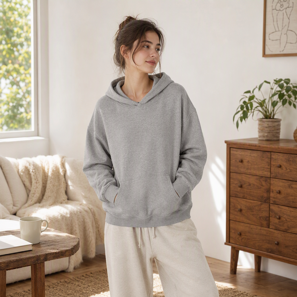 Comfortable and casual sportswear hoodies for men and women, loose pullover sportswear for spring and autumn, worn over sports equipment Item Picture