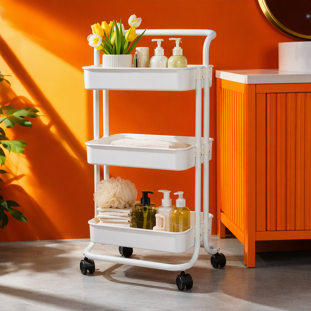 Multi-layer storage racks, simple home decoration furniture storage racks, kitchen and balcony storage racks, multi-functional layer racks, practical and durable details Picture
