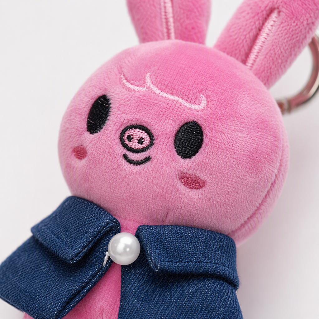 New stray children's cape style teddy bear rabbit plush toy, pink rabbit, cute pink doll, orange white rabbit, orange and white series cute fabric doll, gray Wolf, white rabbit, yellow duck, white mouse, orange fox, Mi dog, fun handmade doll collection and display item Item Picture