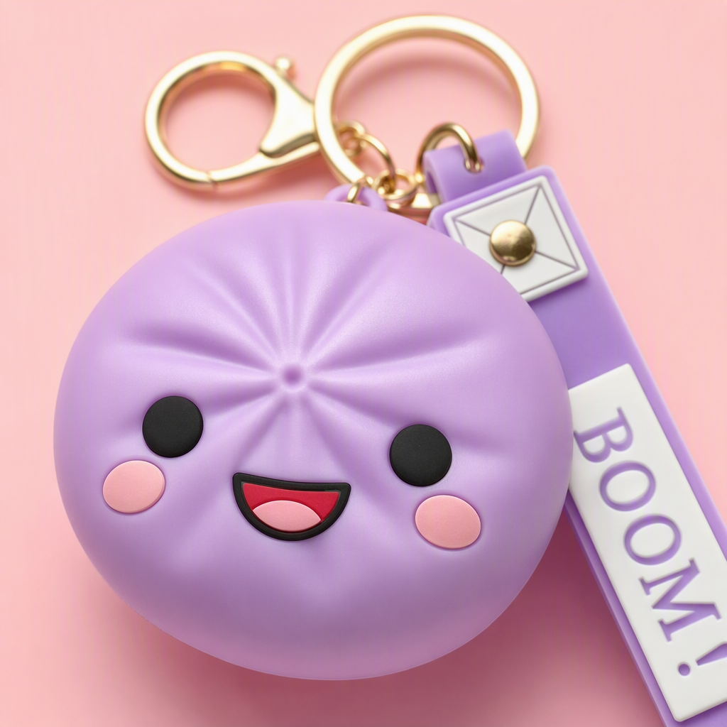 Creative colorful steamed bun-shaped keychains, cute cartoon pendants, fashionable and trendy gift accessories Application Scenario