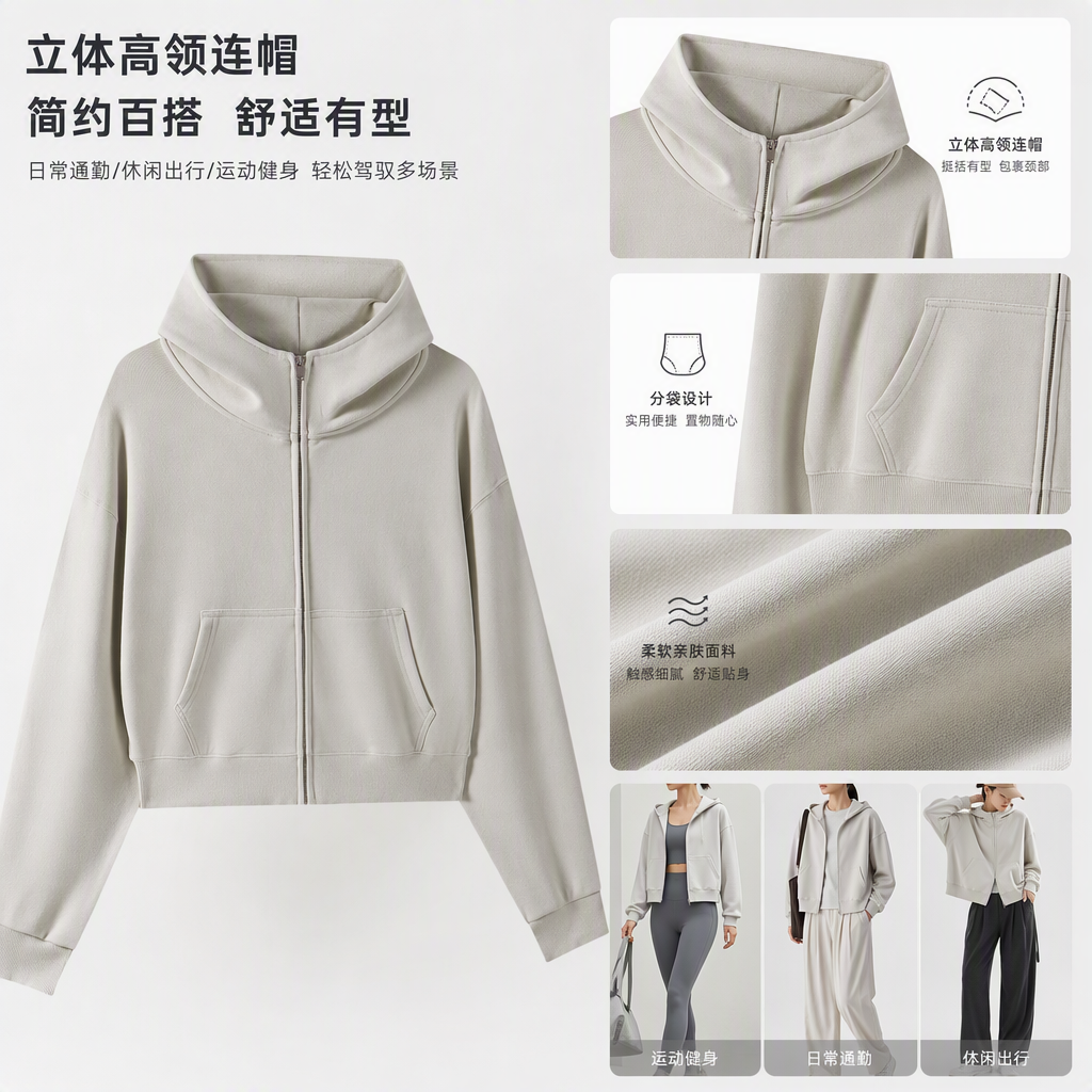 进口时尚休闲卫衣男女宽松百搭舒适秋冬新款潮流服饰