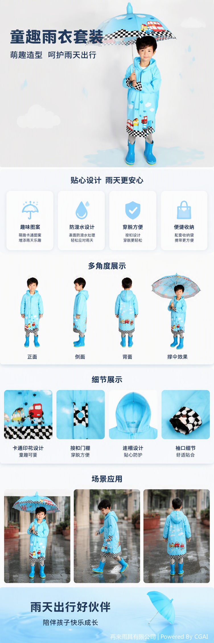 多彩儿童伞具防雨遮阳挡风便携幼儿晴雨伞安全耐用学生伞详情1
