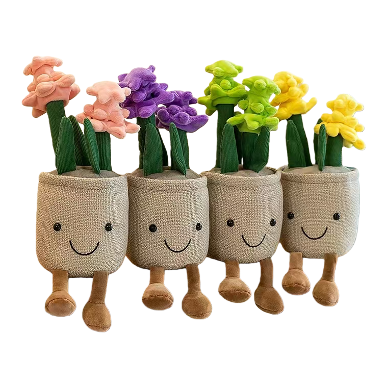 Colorful plush flower pot dolls, fun figurines, cute dolls, handcrafted fabric soft and adorable gifts Item Picture