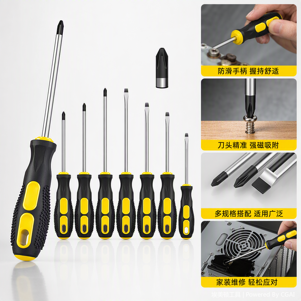 Multi-functional manual screwdriver set, household maintenance tool, screwdriver combination, portable hand tool Specification image