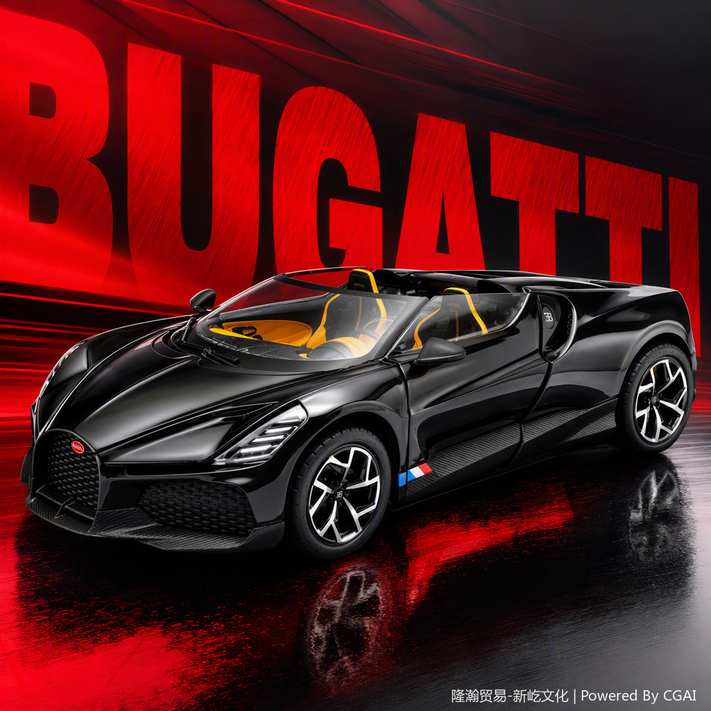 Officially Authorized simulation alloy car model - Bugatti Mistral [1:32 Black]
