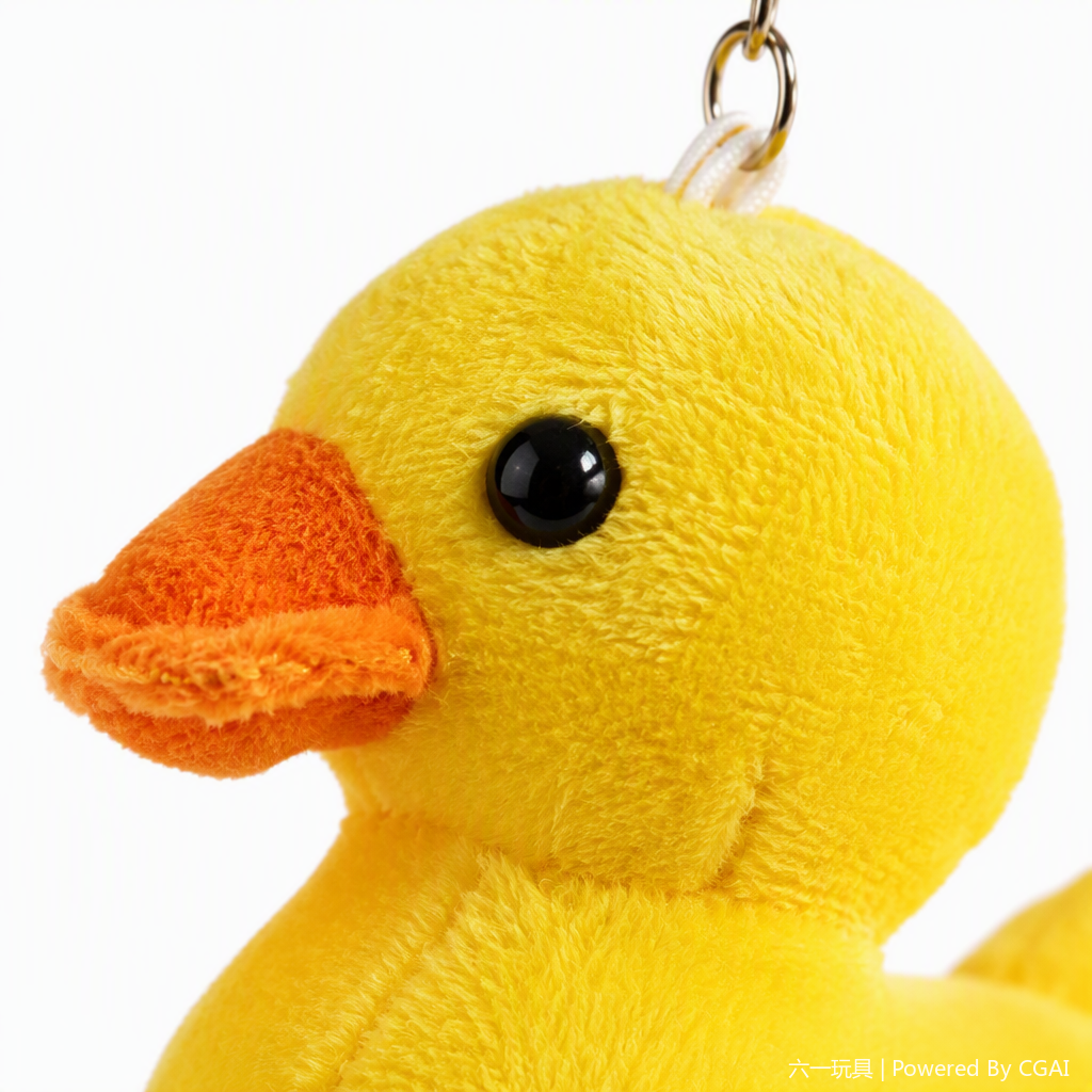 Cute yellow duckling plush pendant, animal keychain accessory, wholesale available for export, animal cultural and creative decoration, cartoon yellow duckling acrylic key chain, Mother's Day gift, creative keychain accessory, Song brocade style handcrafted pendant Item Picture