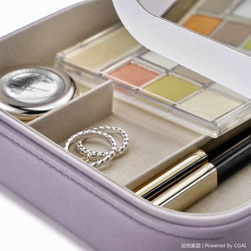 Pink portable makeup mirror, folding mini portable makeup mirror, portable and portable makeup supplies, beauty tools, essential for girls Application Scenario