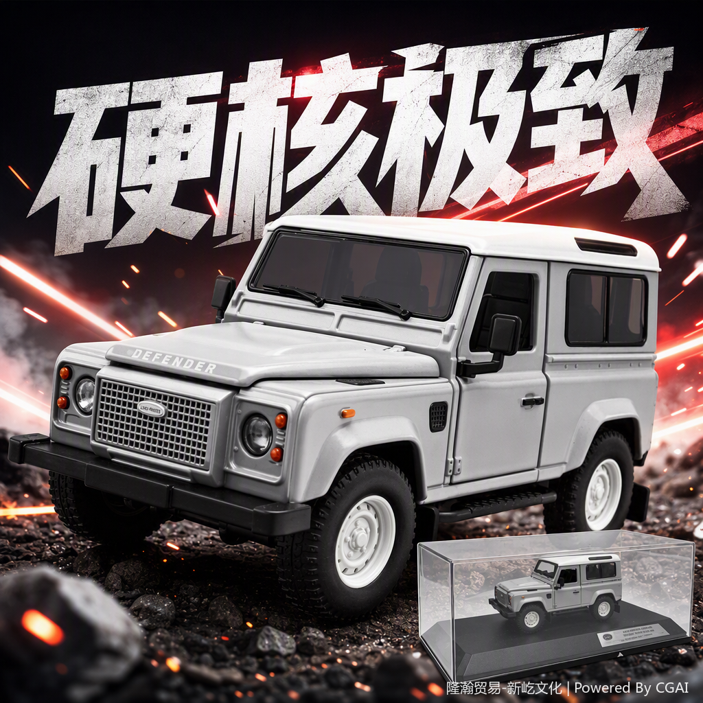 Officially authorized simulation alloy car model - Land Rover Classic Defender [1:32 Gray]