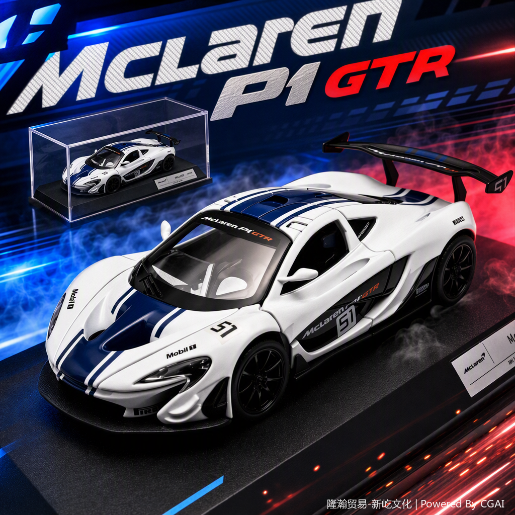 Officially authorized simulation alloy car model - McLaren P1 [1:32 White]