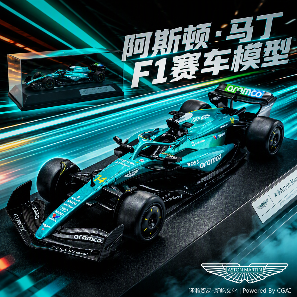 Officially authorized simulation alloy car model - Aston Martin Formula F1 [1:24 Green]