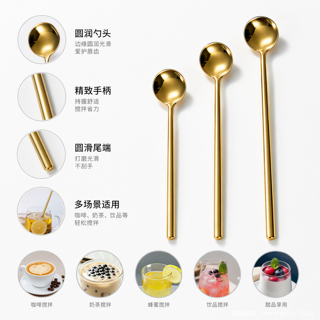 Multi-functional stainless steel spoons and spoons, household tableware, essential practical spoons for kitchens, restaurants and dining tables Application Scenario