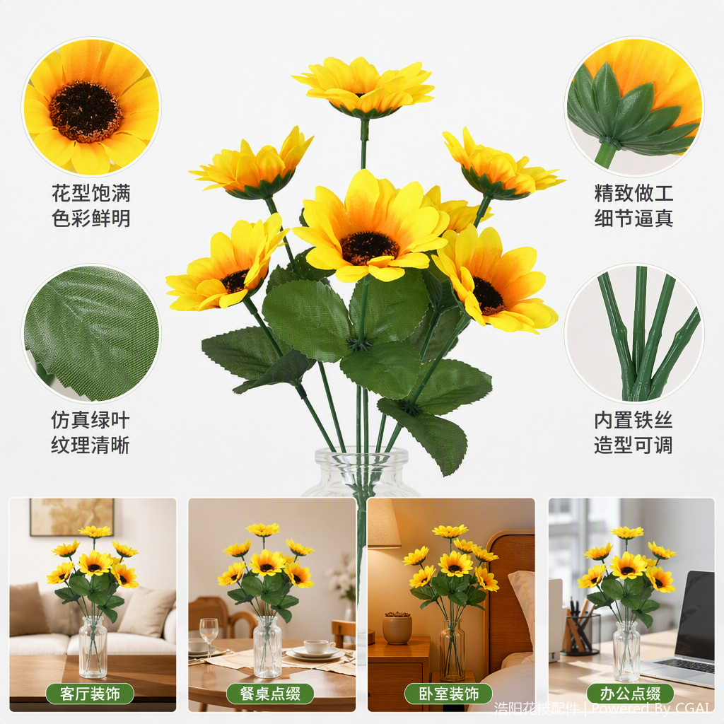 Colorful fresh cut flowers, potted green plants, pet-friendly indoor decoration, floral and gardening supplies Specification image