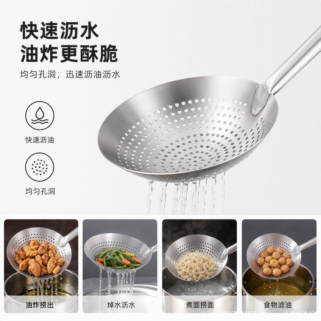 Multifuncional acero inoxidable cuchara de sopa utensilios de cocina mesa de comedor artículos simples y prácticos Specification image