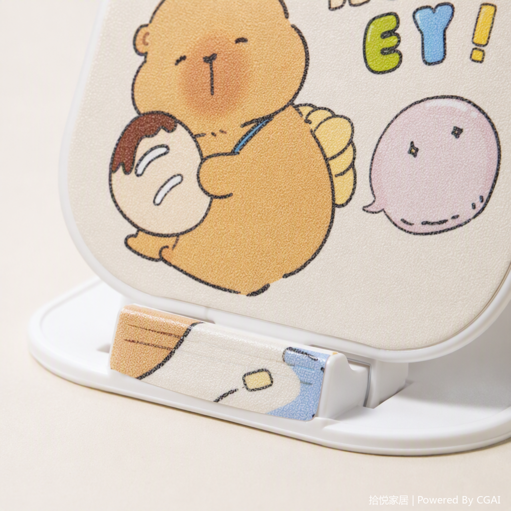 Cute pink cartoon bear pattern portable makeup mirror, a small and practical gift for girls' makeup products Application Scenario