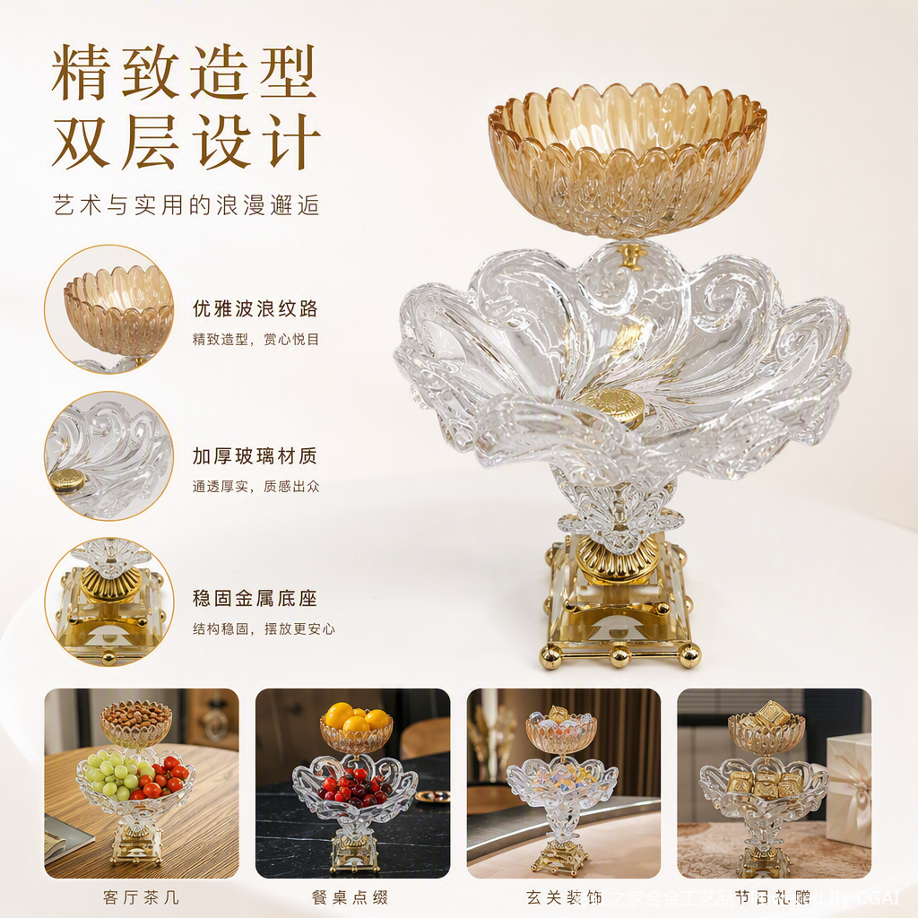 晶莹透明水晶雕花工艺摆件装饰品艺术品礼品收藏品