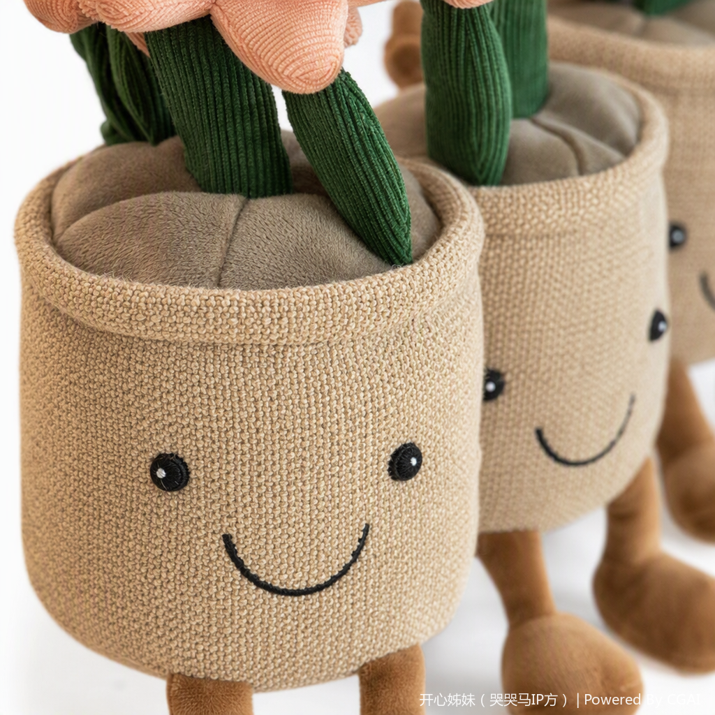 Colorful plush flower pot dolls, fun figurines, cute dolls, handcrafted fabric soft and adorable gifts Application Scenario