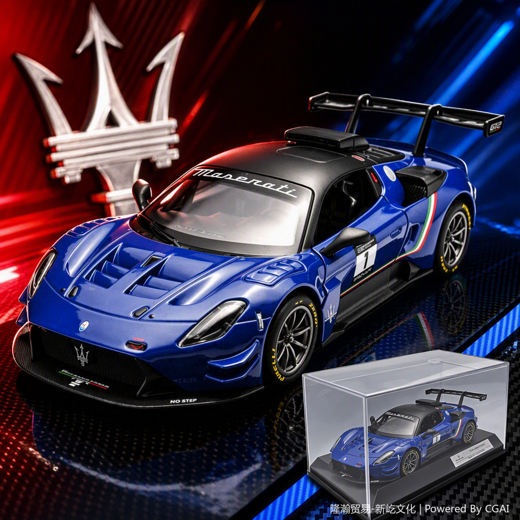Officially Authorized simulation alloy car model - Maserati GT2 [1:32 Blue]