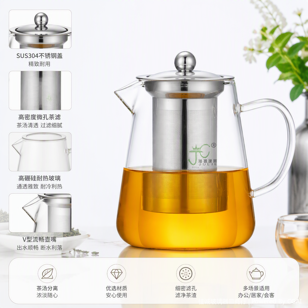 多功能陶瓷茶壶家用泡茶器具简约日用百货茶具套装耐热耐用