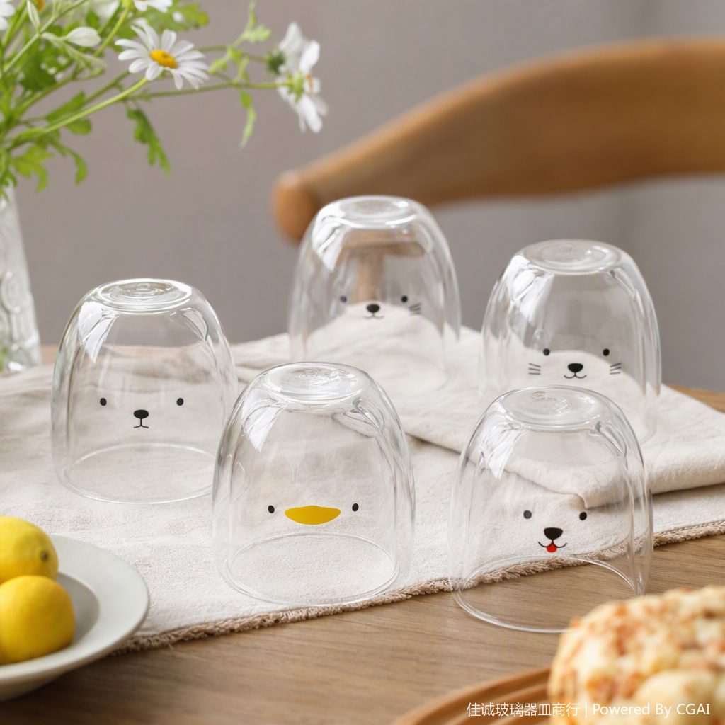 A variety of transparent glass water cups for household daily drinking, creative, simple and heat-resistant office tea cup sets Specification image