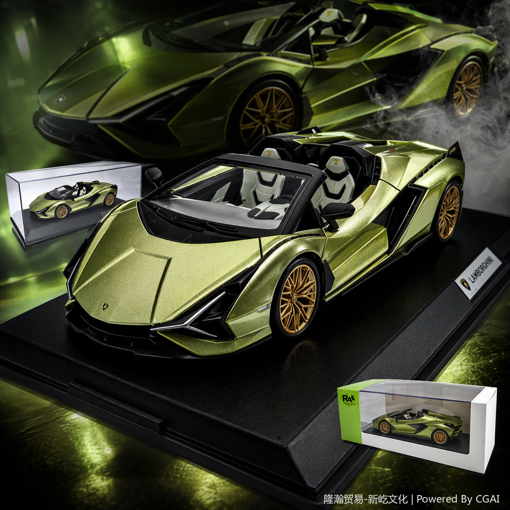 Officially authorized simulation alloy car model - Lamborghini - Lightning [1:32 Green]