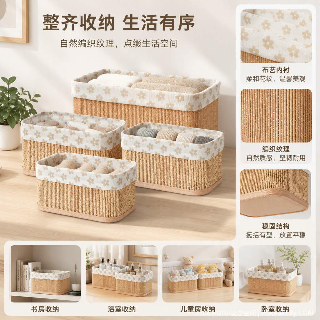 多功能家用收纳篮置物筐整理箱厨房储物篮收纳筐大号塑料收纳盒