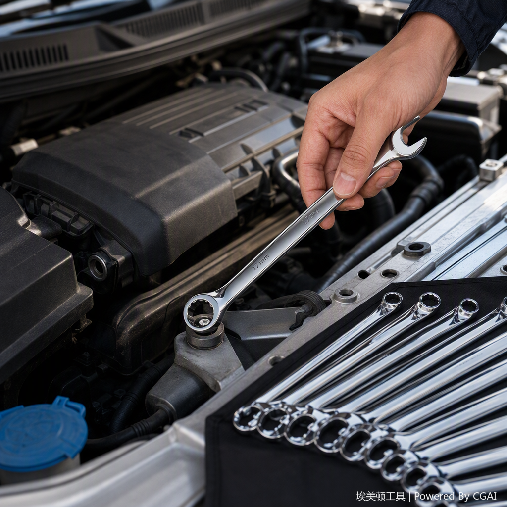 The multi-functional manual wrench is a household repair tool made of metal, durable and practical. It is a must-have tool accessory for repair