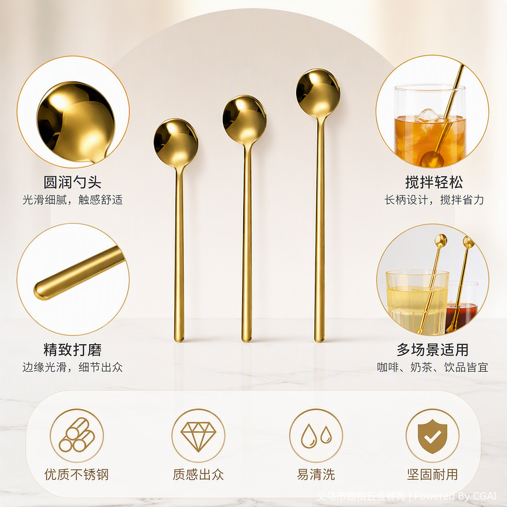 Multi-functional stainless steel spoons and spoons, household tableware, kitchen seasoning spoons and spoons, essential for restaurants Application Scenario