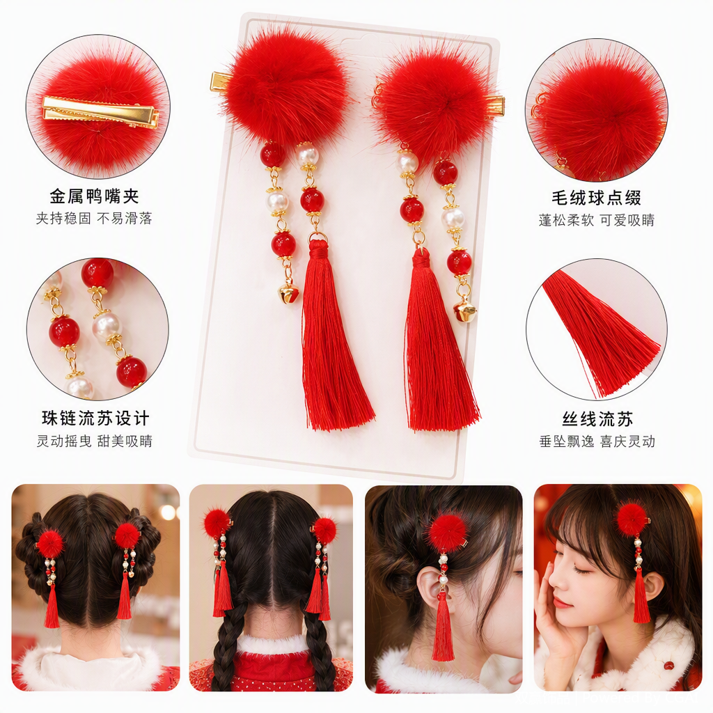 Korean retro metal hair clips, simple and versatile hair accessories, daily student hair accessories, headwear, hair clip accessories, trendy style Specification image