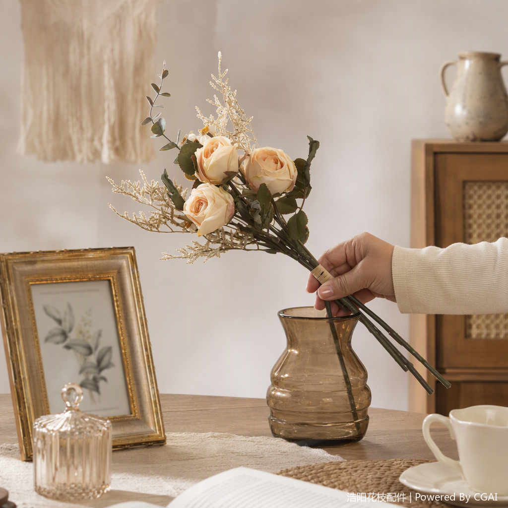 Exquisite artificial silk flower home decoration ornaments, interior floral decorations that are both beautiful and practical Item Picture