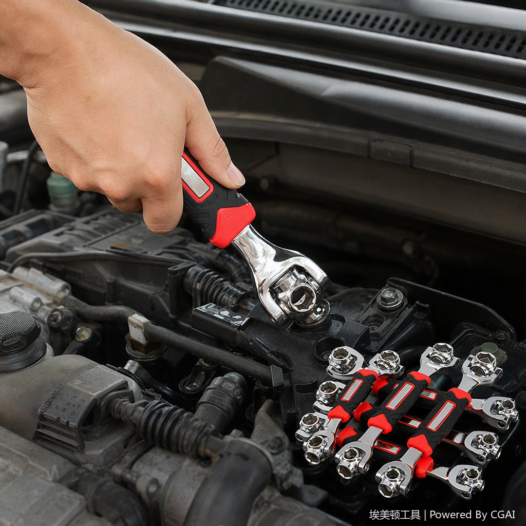 Multi-functional manual wrench set, household and industrial maintenance tool combination, portable hand tool kit