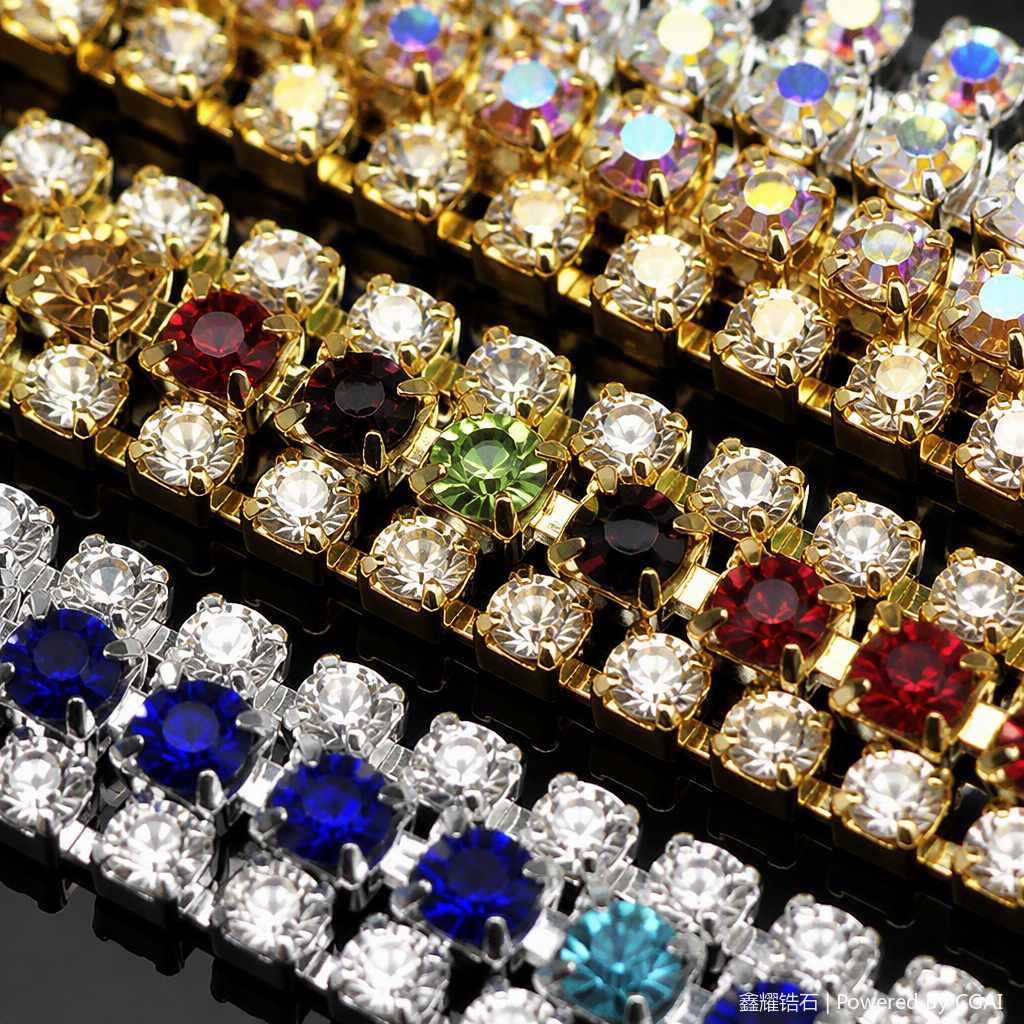 A variety of shiny rhinestone jewelry accessories are available for selection. They are fashionable and versatile, and are handmade DIY accessories and decorative materials
