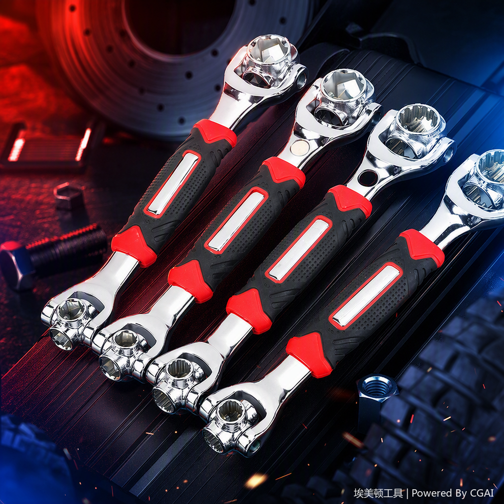 Multi-functional manual wrench tool set, household maintenance, industrial hardware tool combination, portable manual wrench set details Picture
